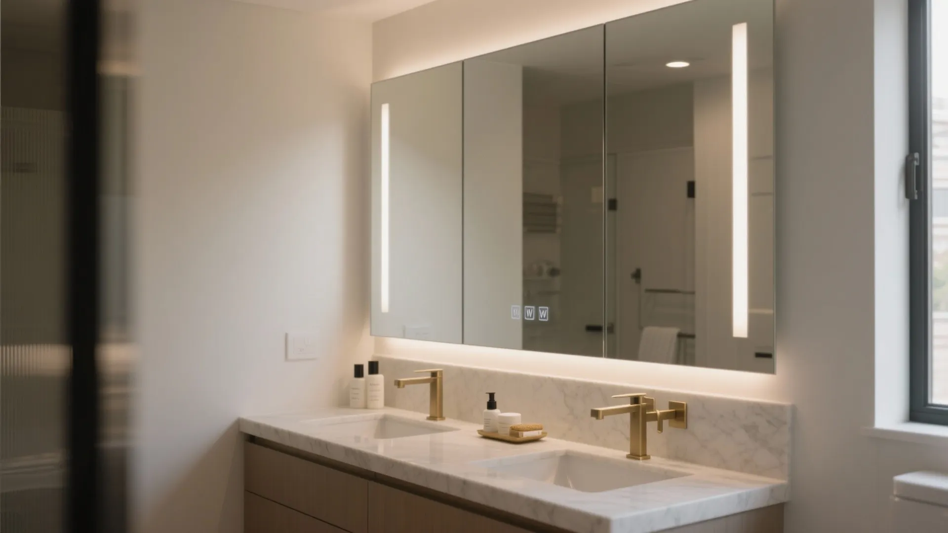 2) Mirrored Medicine Cabinet with Integrated Lighting