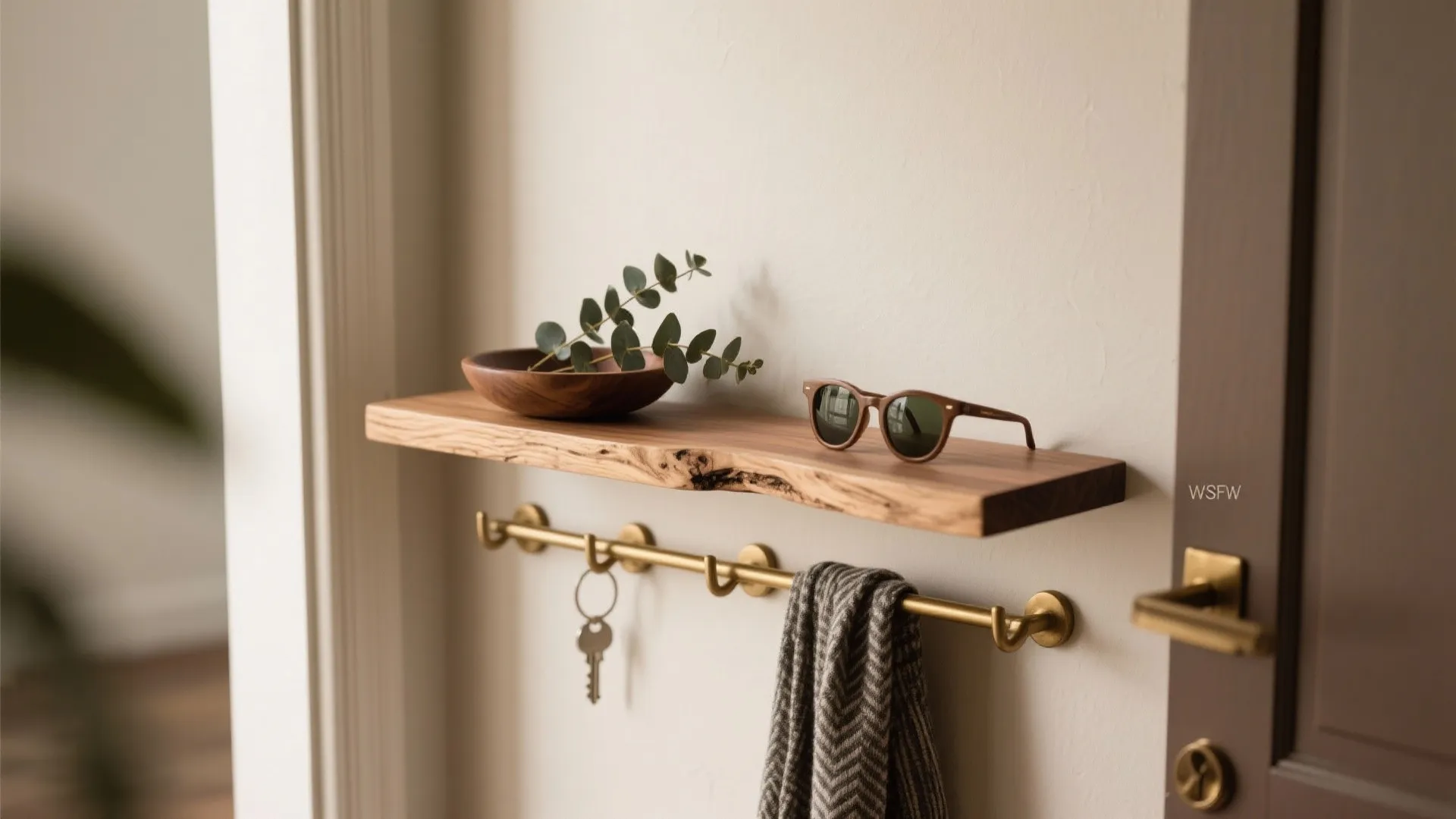 Live-Edge Wood Racks for Entryways