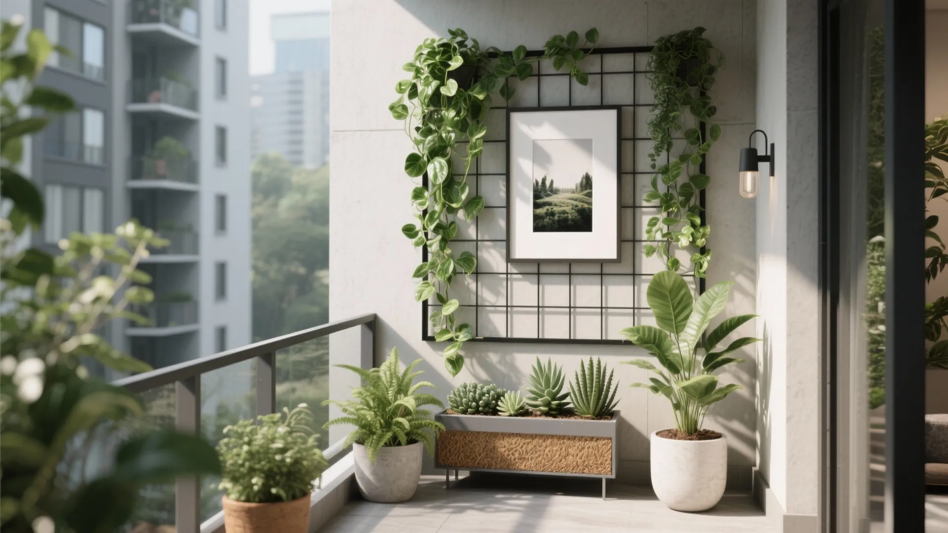 2) Living Art: Biophilic Gallery Walls and Sculptural Planters