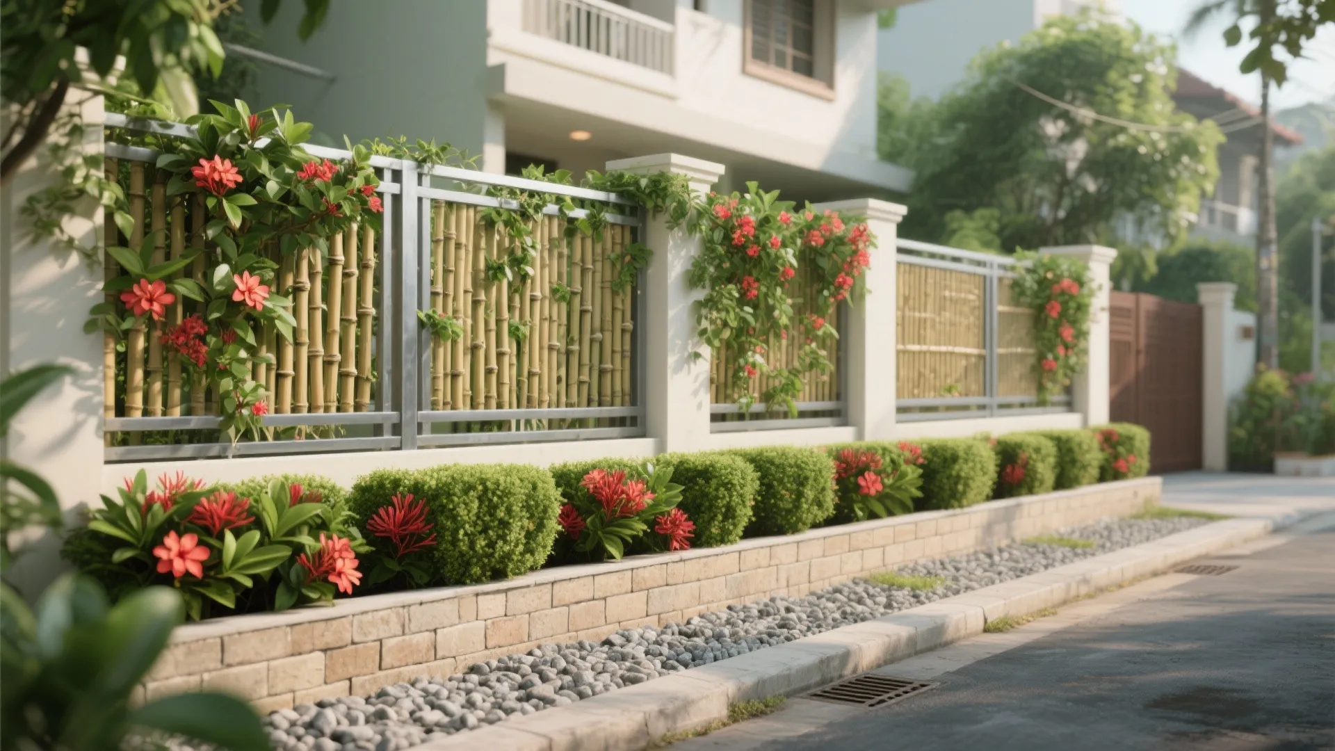 Living Boundary: Hedges, Bamboo, and Creepers