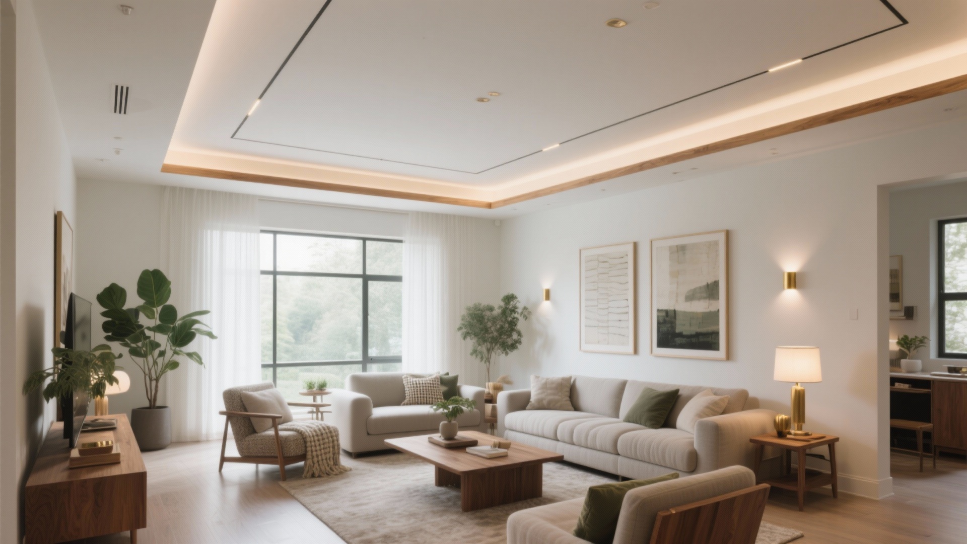 Living Room Feels Dark? Try These False Ceiling Colors