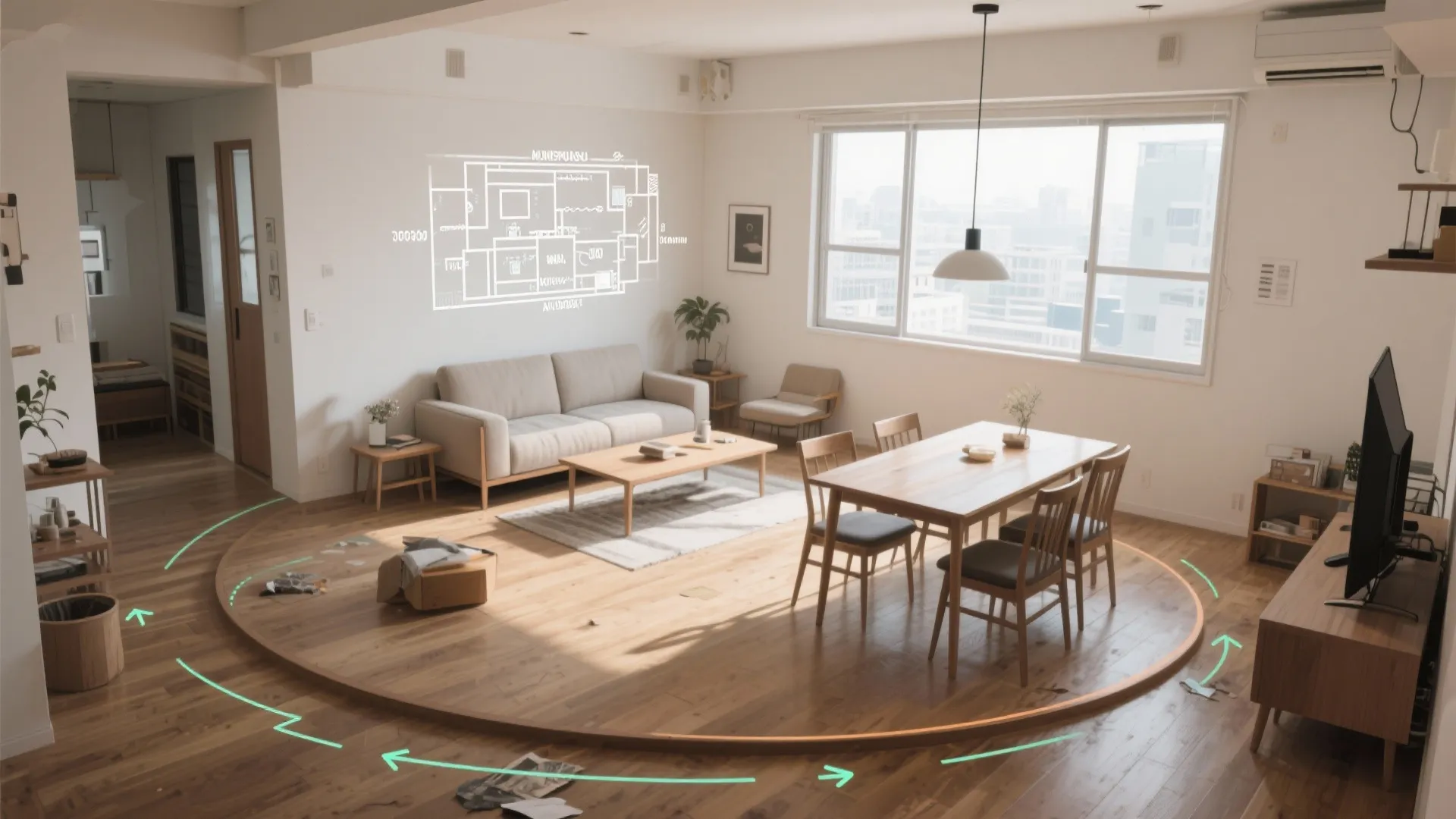 Tips 1: リビング中心の動線规划で“回遊”をつくる