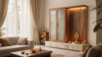 Devghar Design in Living Room: 5 Smart Ideas: A senior interior designer’s easy, lived-in guide to creating a sacred devghar inside your living room—without crowding your space.