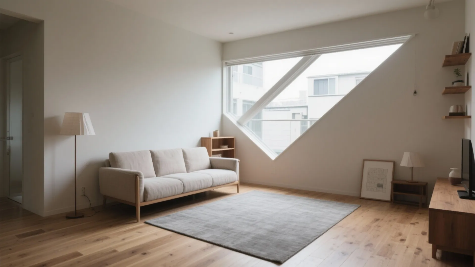 Tips 2: リビングの“対角線”を見せる家具レイアウト（东京小户型）