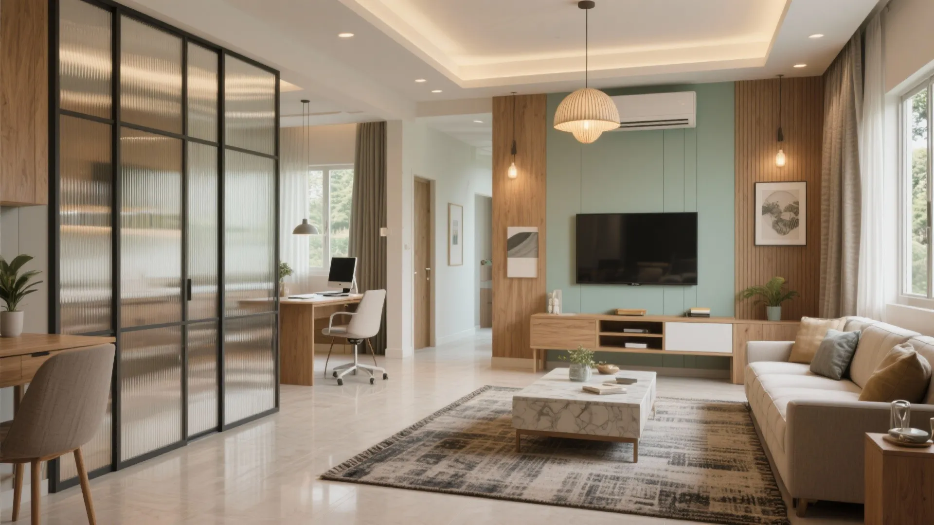 Smart Zoning for Living–Dining in a 3 BHK