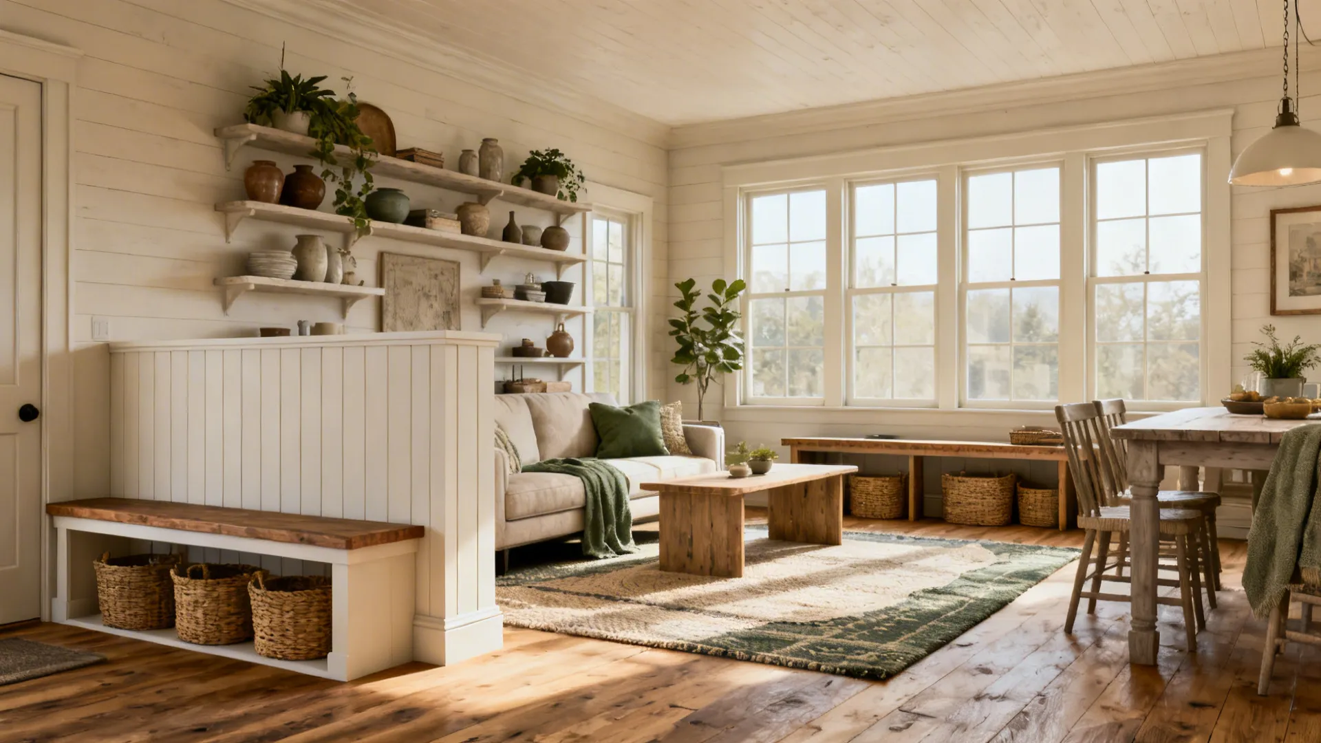 Joanna Gaines Style: 5 Living–Dining Divider Ideas