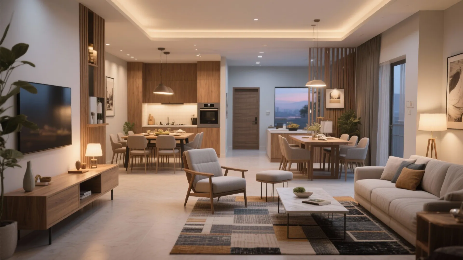 Flexible Living-Dining Zoning