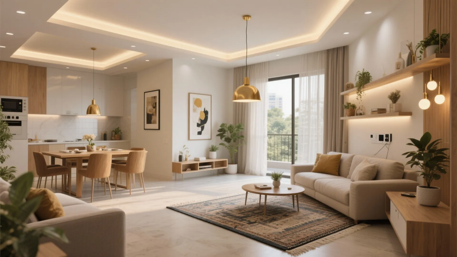 Living-Dining Zoning With Light, Not Walls