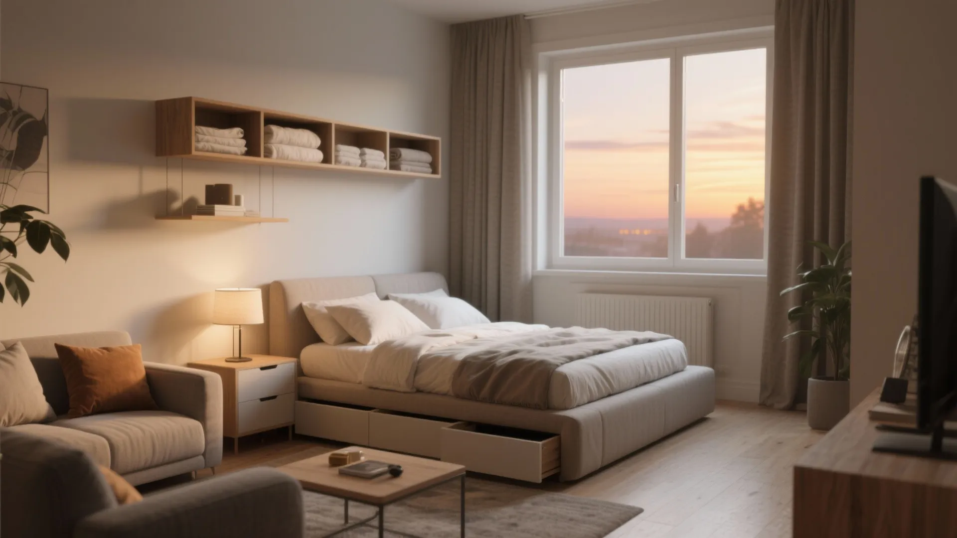 1. Make the living area double as the bedroom