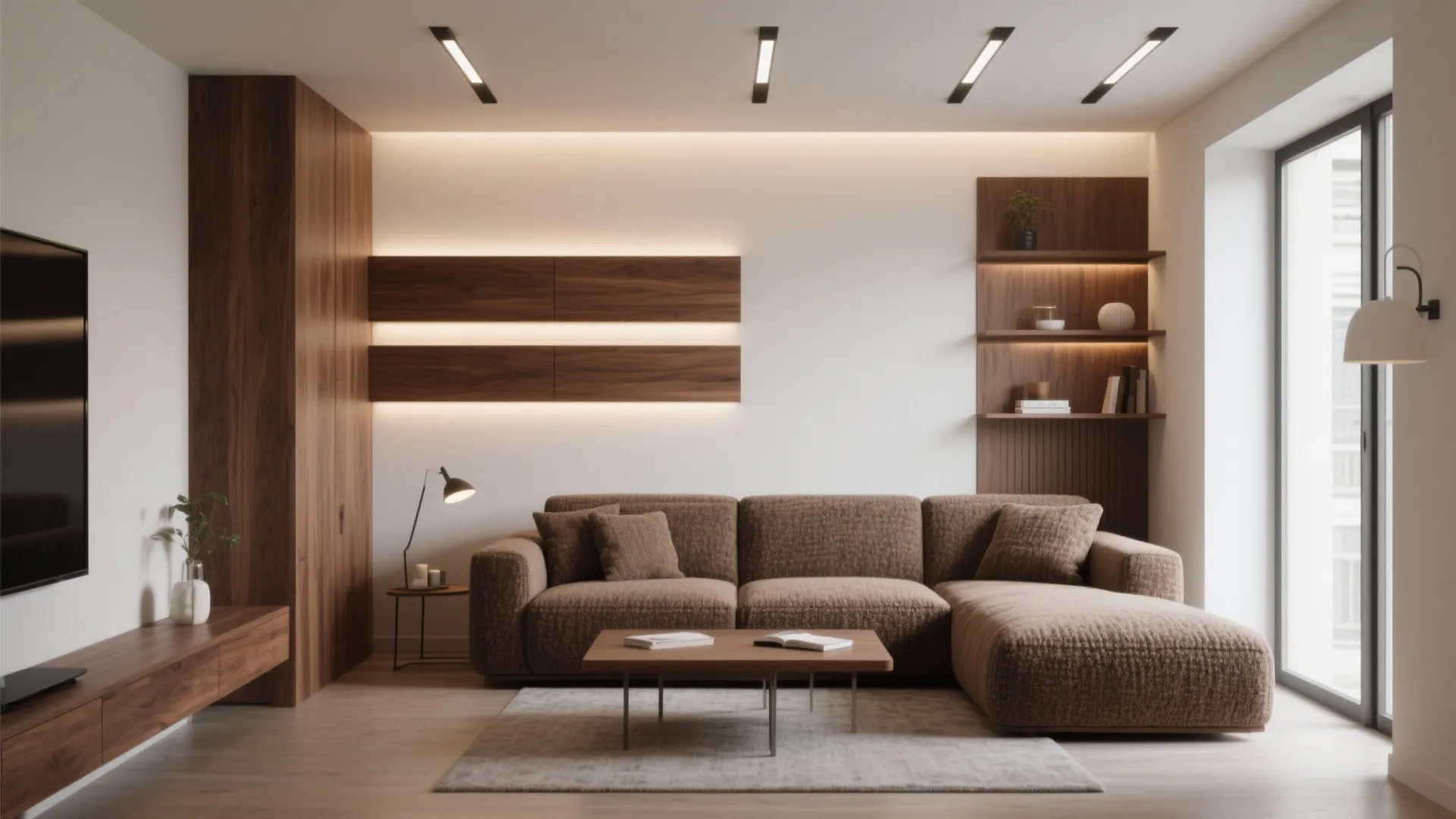 Grid of Slim Recessed Downlights