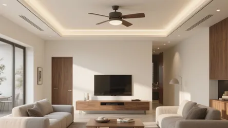 5 Living Room False Ceiling Design with Fan Ideas