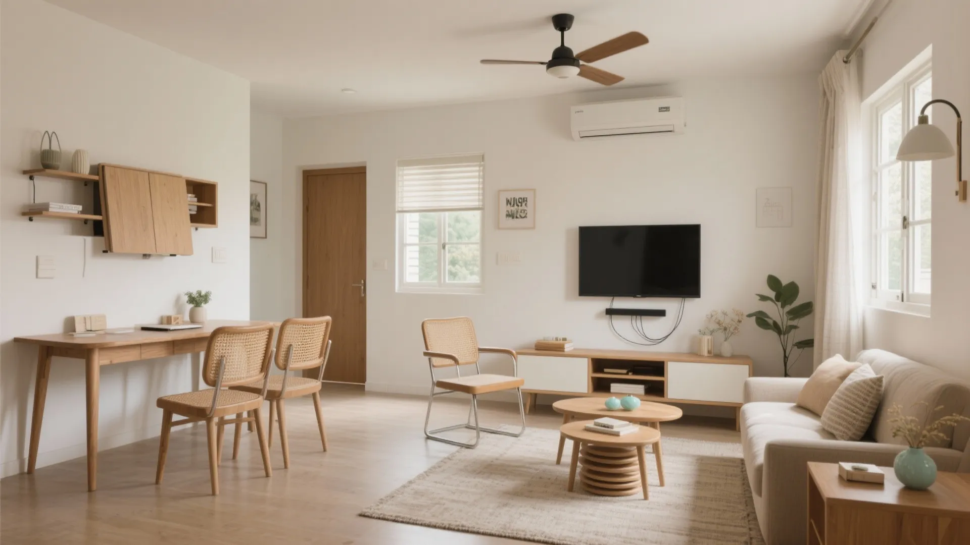 A flexible living–dining that doubles up