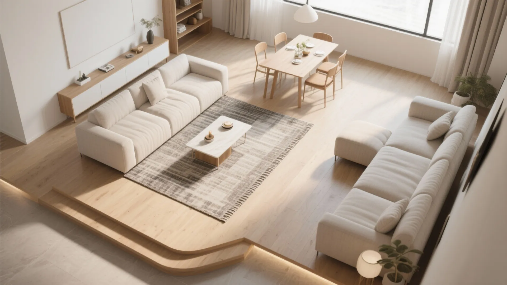 L-Shaped Living-Dining Flow