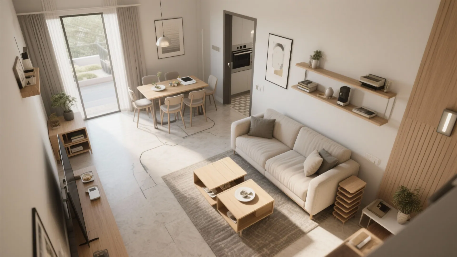 Flexible Living-Dining with Smart Furniture