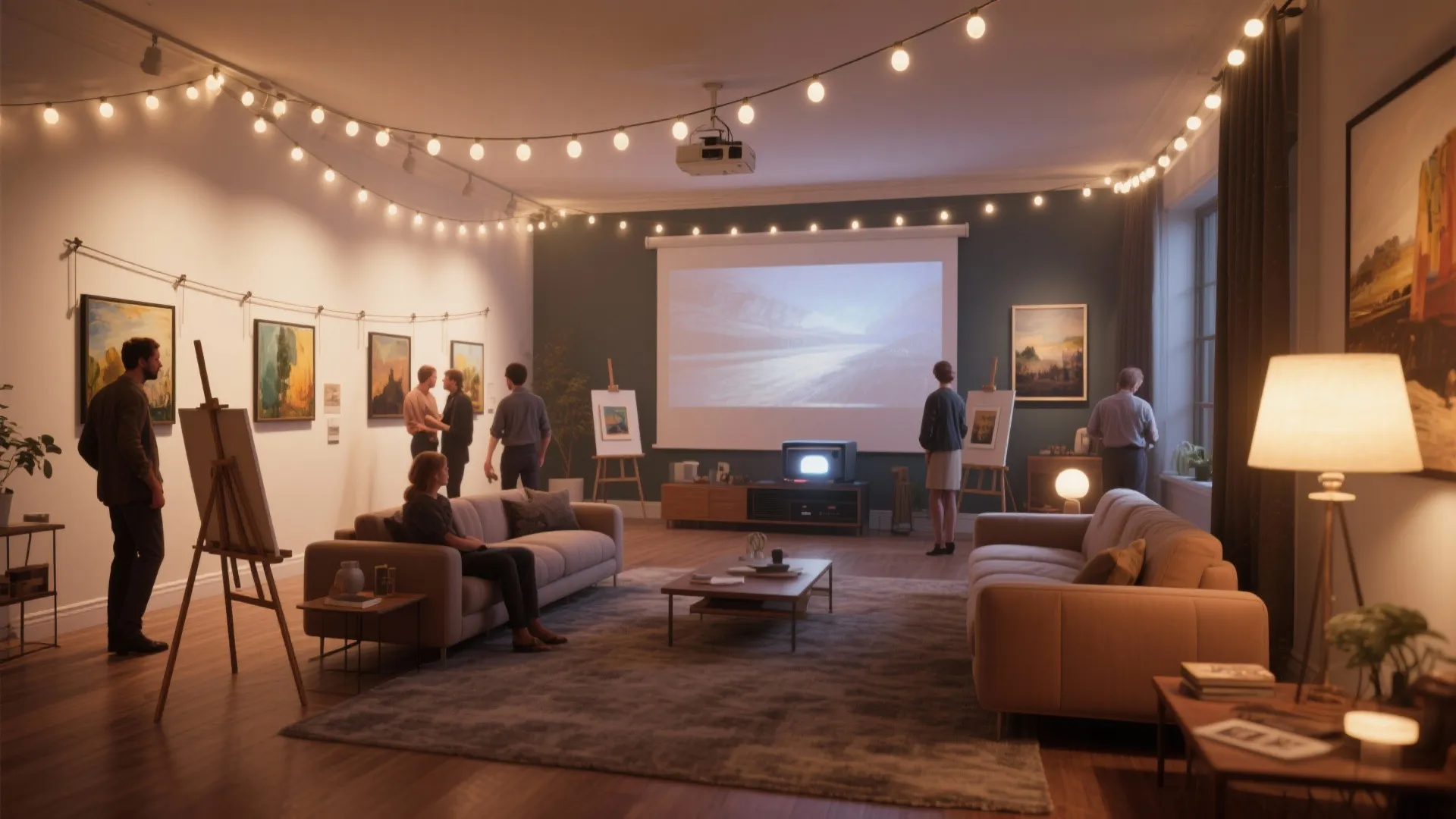 5. Living Room Gallery + Movie Wind-Down