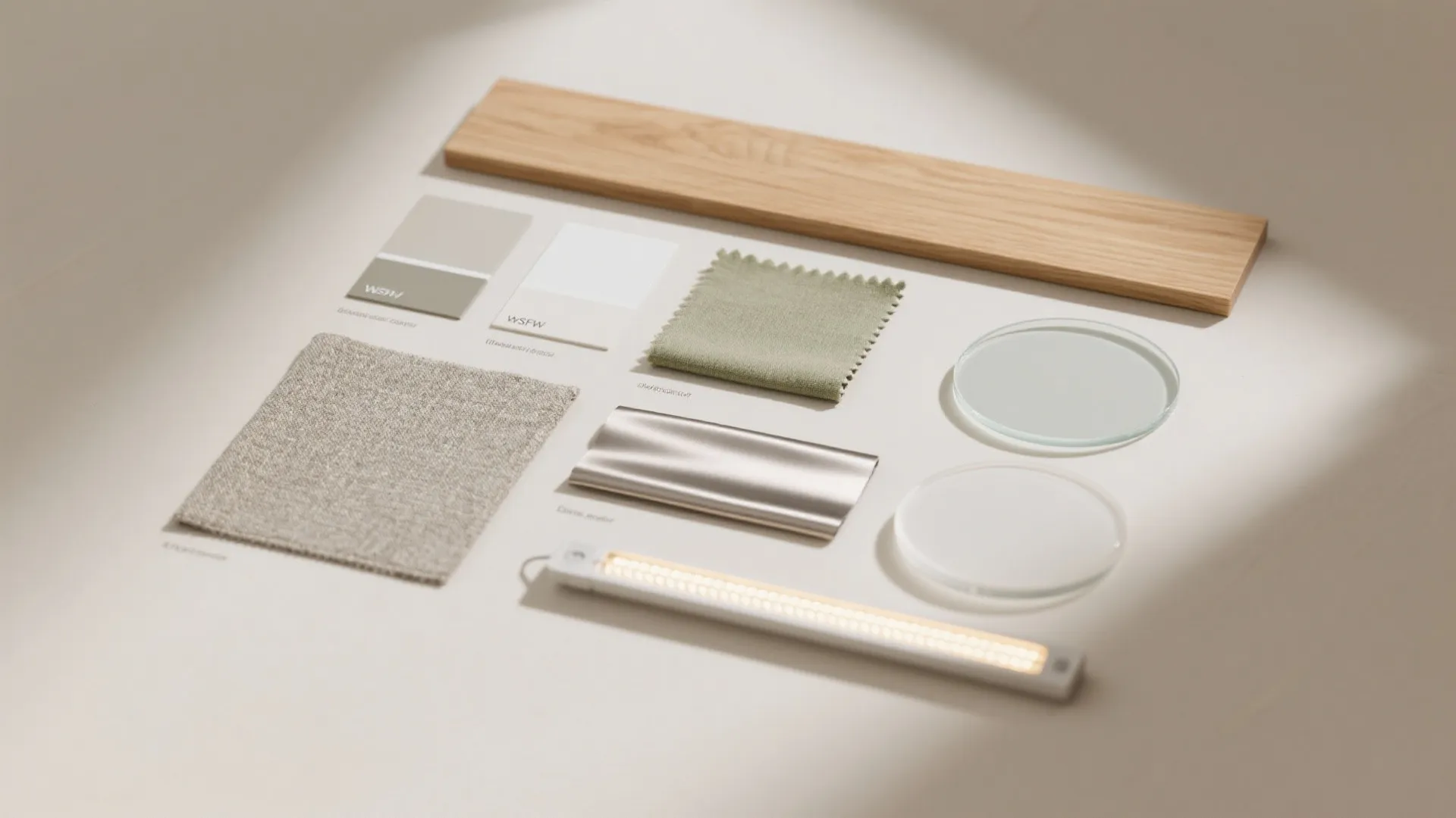 Lightweight living room with layered lighting