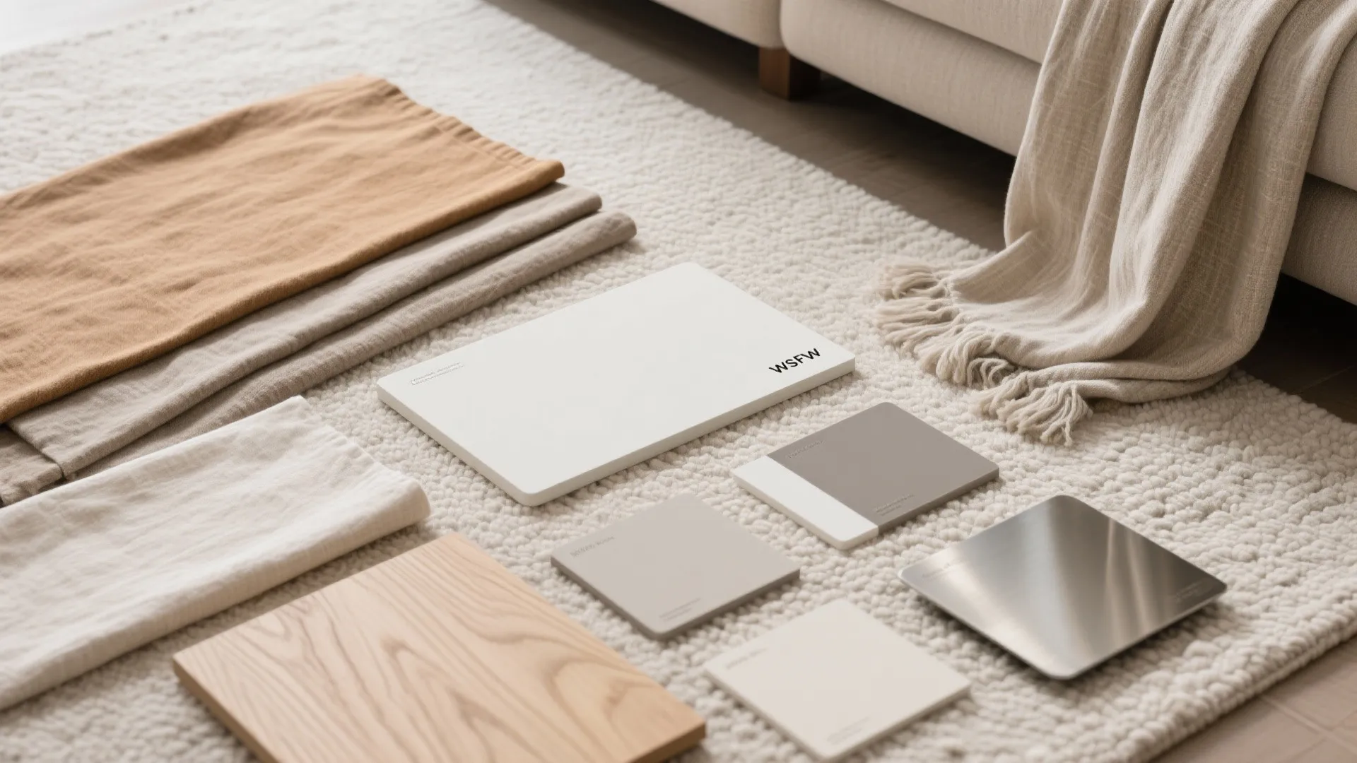 Light, layered living room with flexible seating