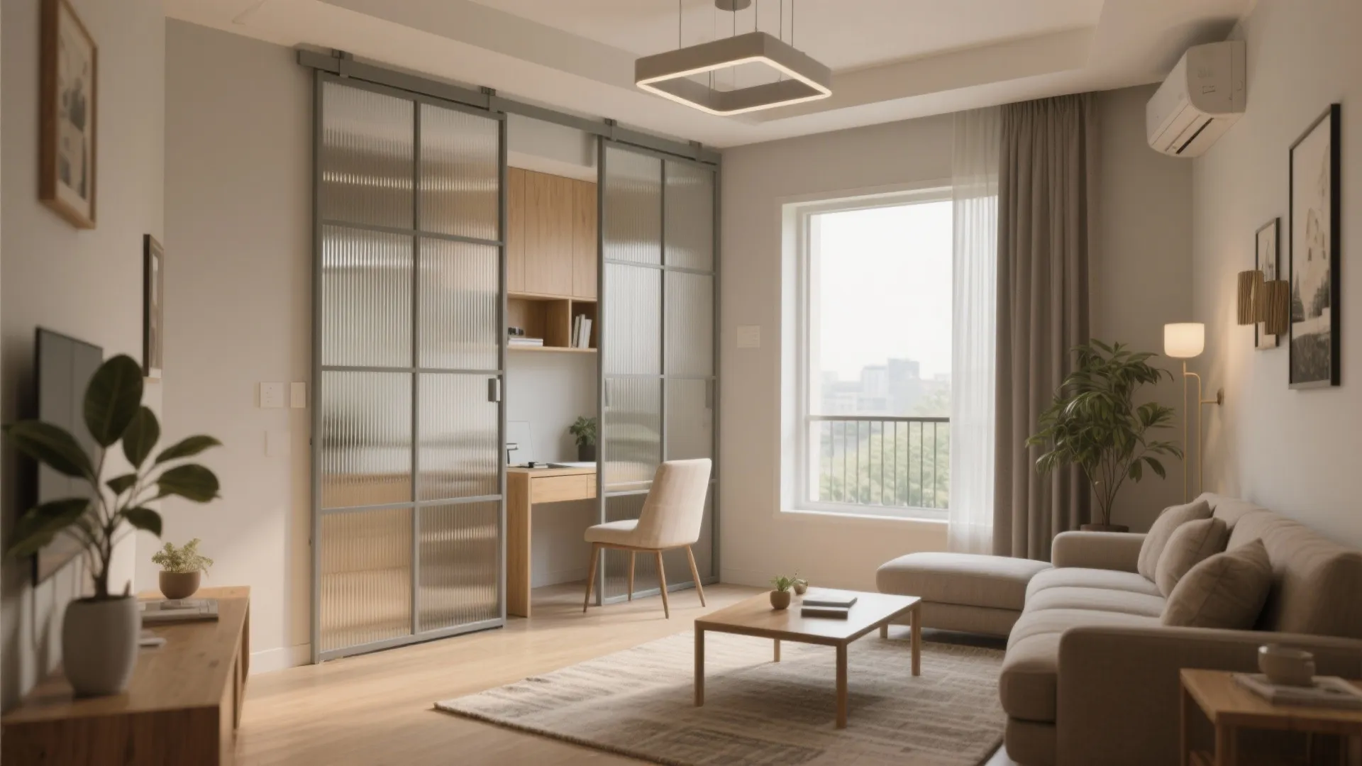 Flexible Living–Dining with Sliding Partitions