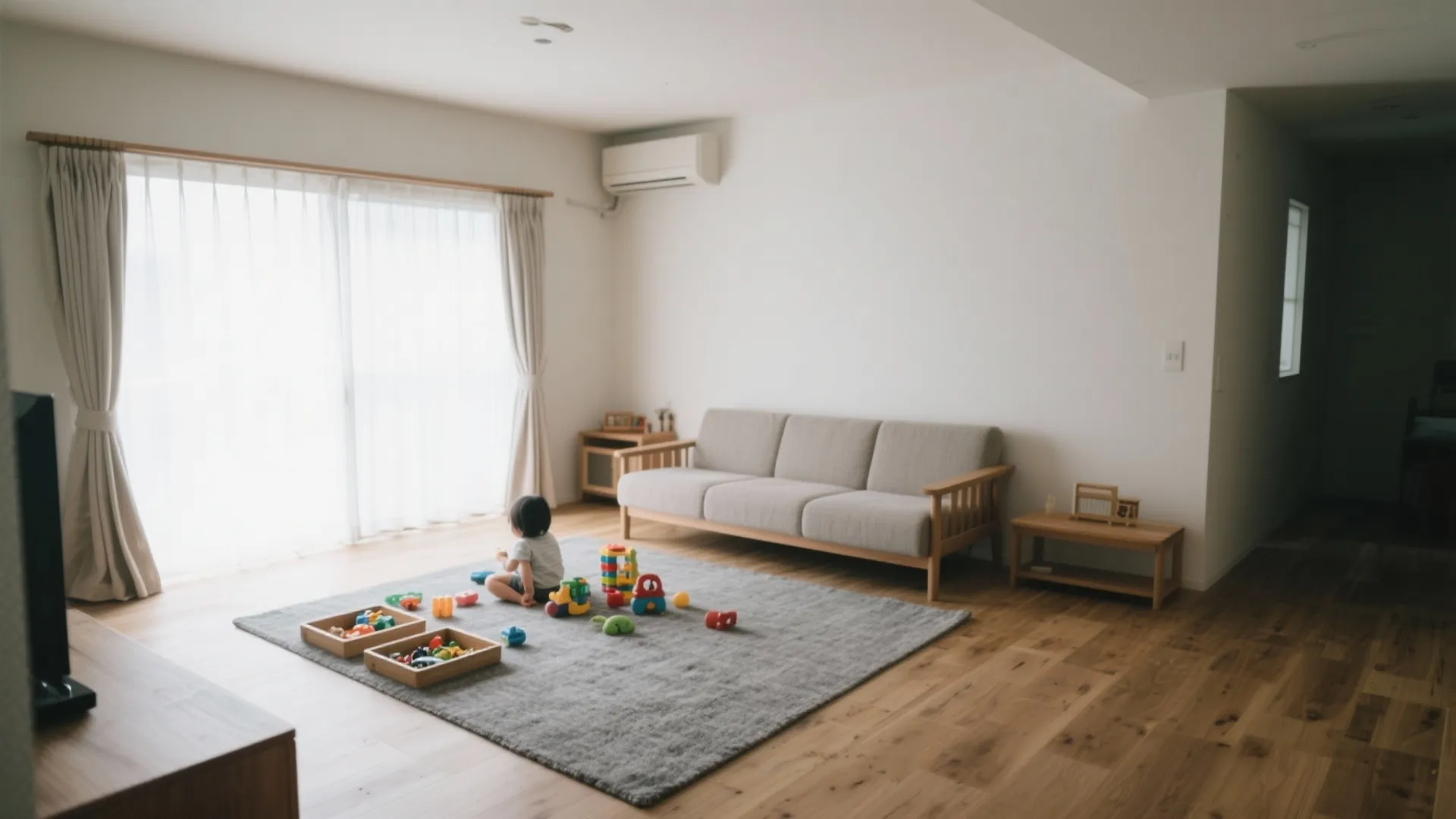 Tips 2: リビングは“プレイゾーン＋通路”の二層設計（日式風格）