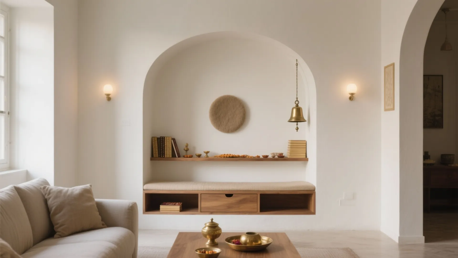 4) Multifunctional Prayer Alcove in the Living Room