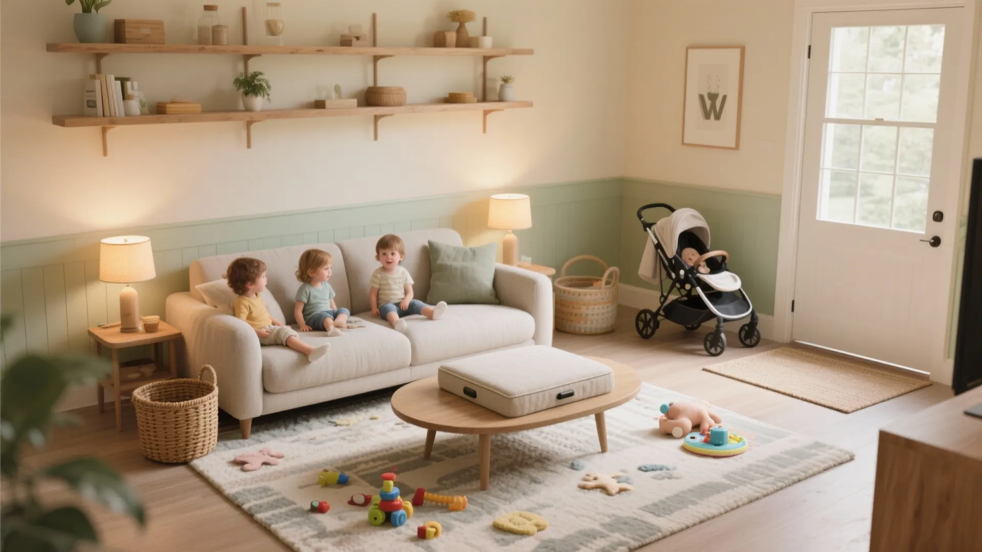 3) A Family-Friendly Living Room You Don’t Fear Spit-Up In