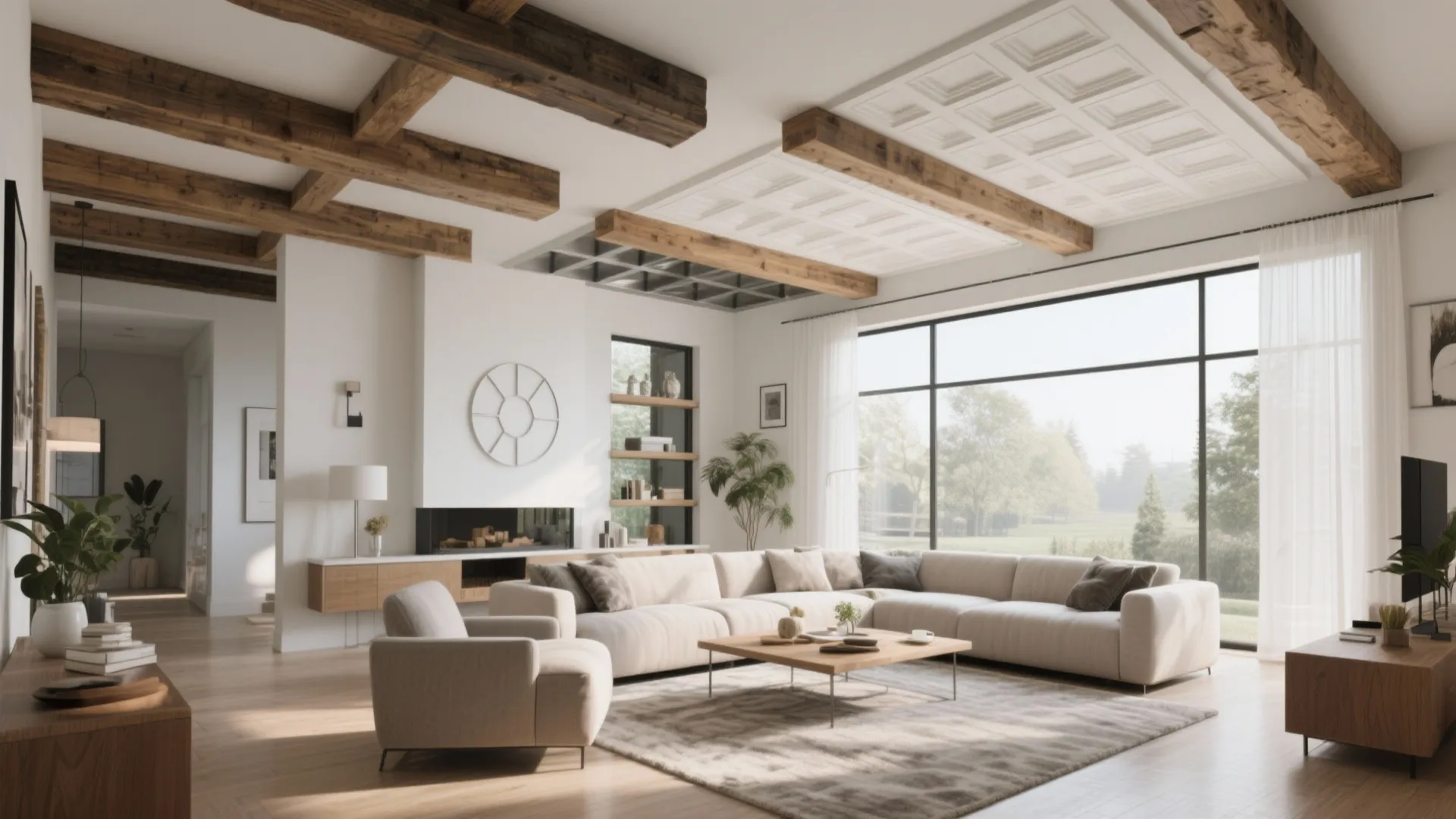 10 Ceiling Beam Ideas for Living Rooms: Transform Your Living Room with These 10 Stylish Ceiling Beam Inspirations