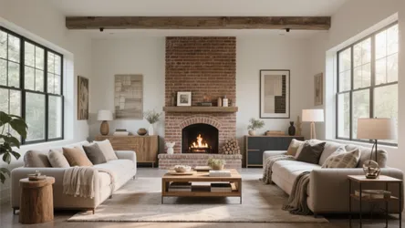 10 Living Room Brick Fireplace Ideas