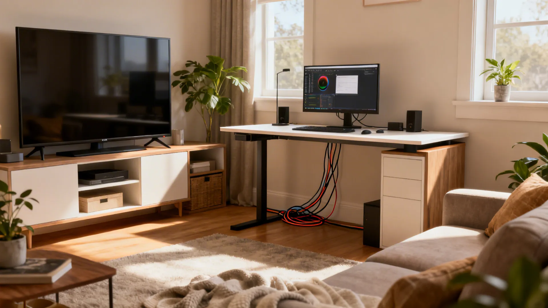 5 Smart Ways to Place a Computer Desk in the Living Room