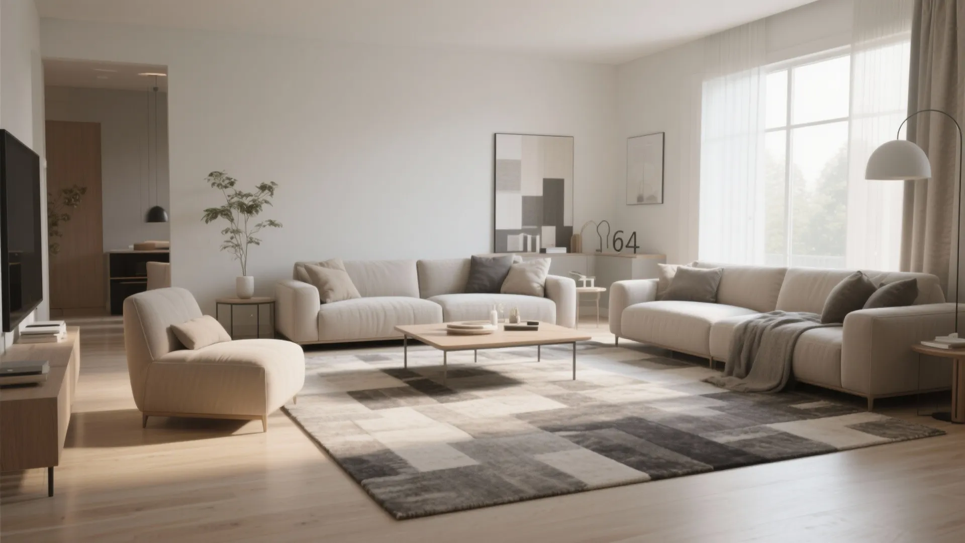 1. Define Zones with Area Rugs