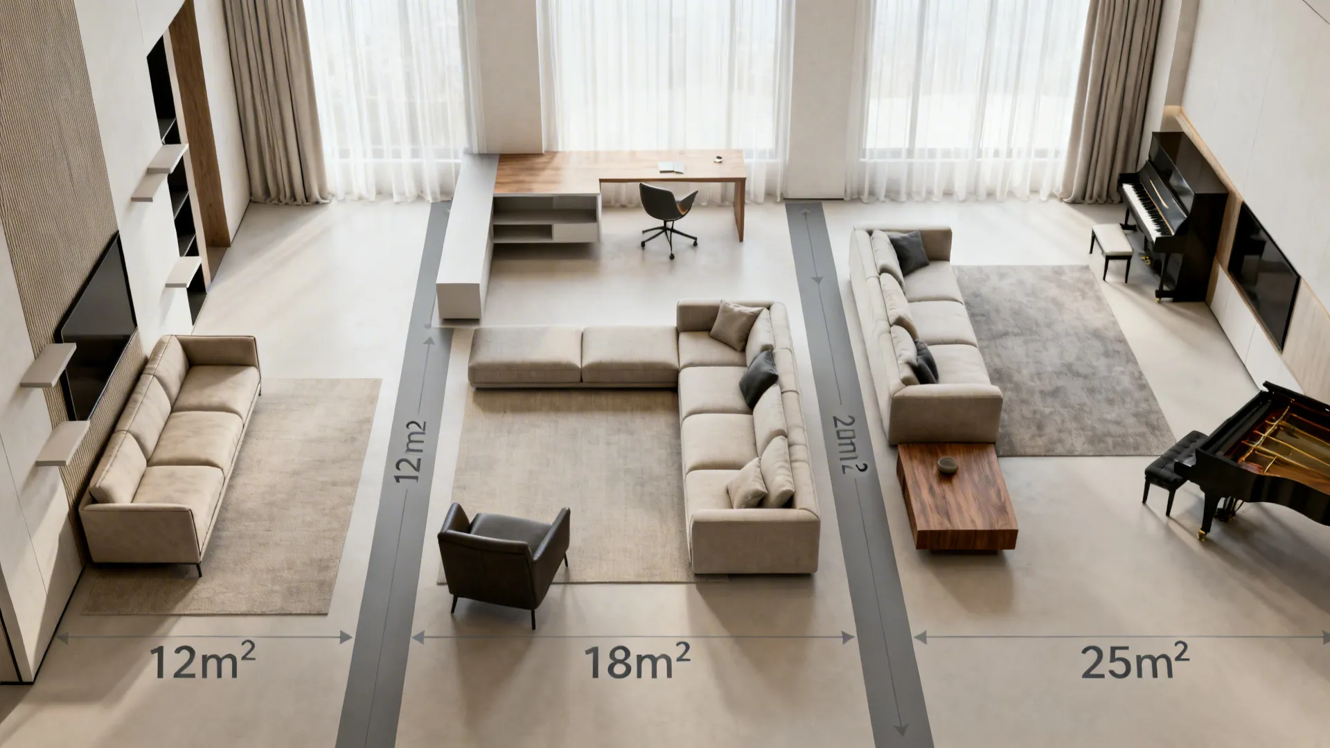 1. Typical living room dimensions to expect