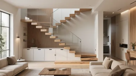 5 Smart Stairs-in-Living-Room Ideas