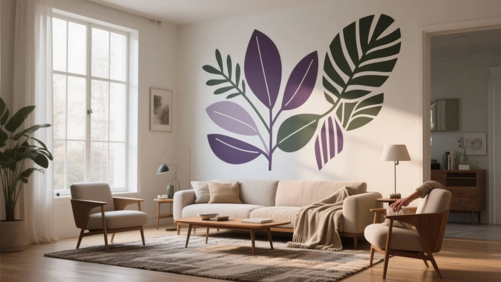 5 Peel-and-Stick Wall Decal Ideas for Living Rooms: Small changes, big personality: peel-and-stick wall decal inspirations from a seasoned designer