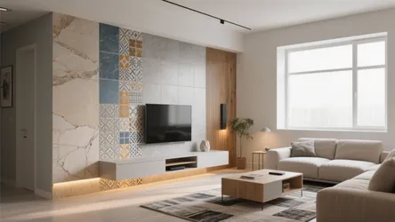 5 tiles for living room wall design ideas