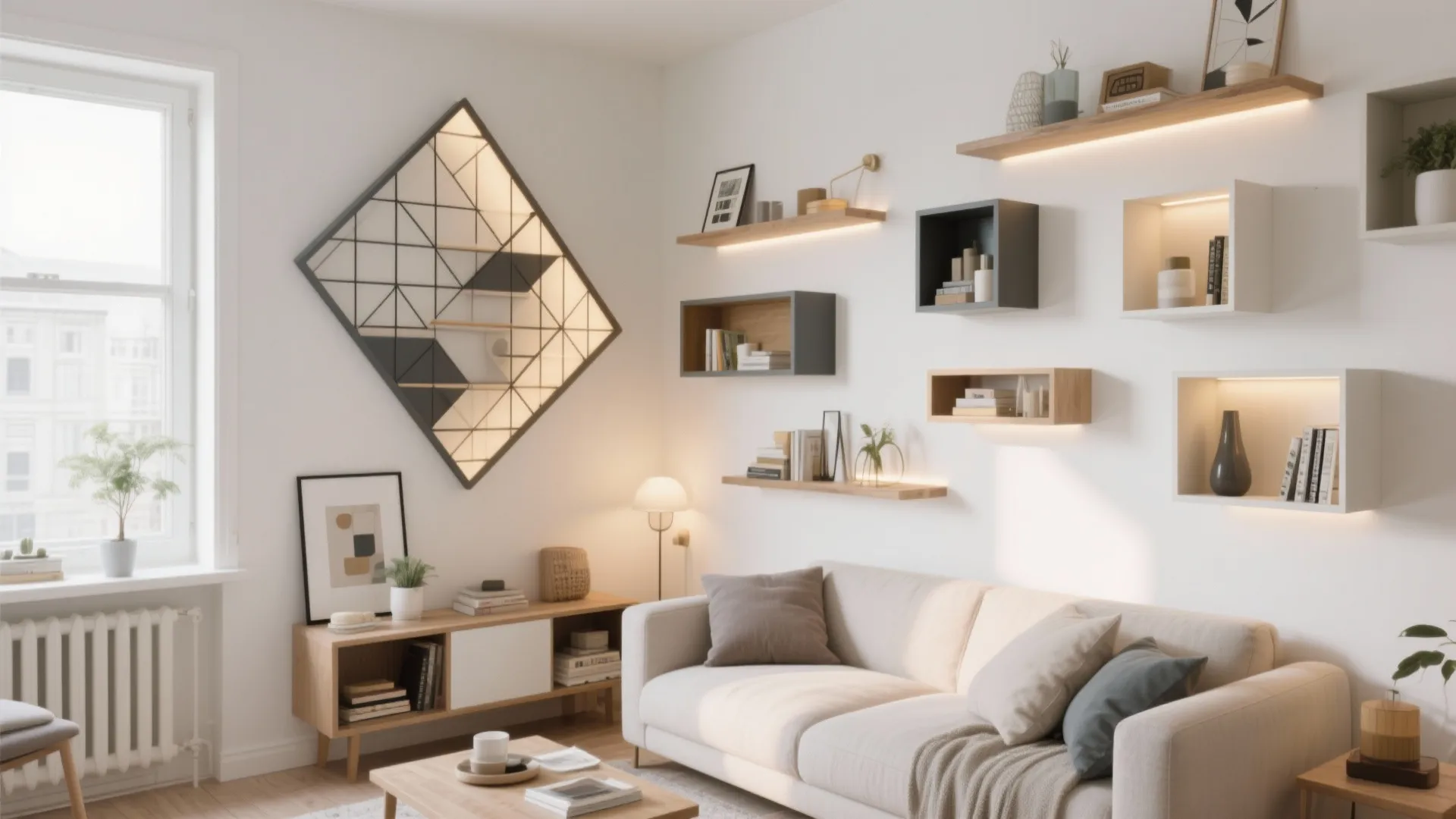 5 Unique Living Room Wall Shelf Designs