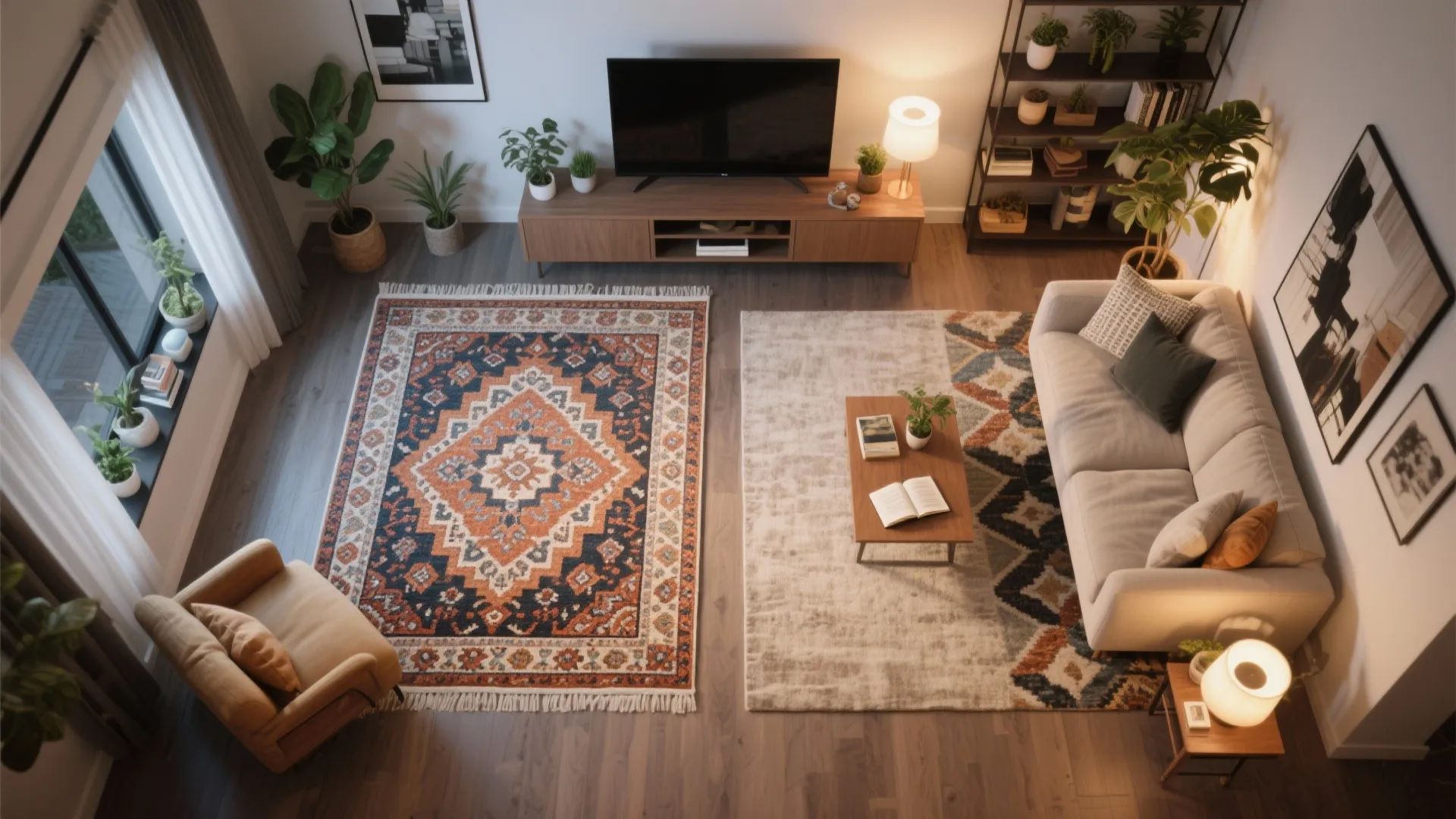 3. Zoning with Area Rugs