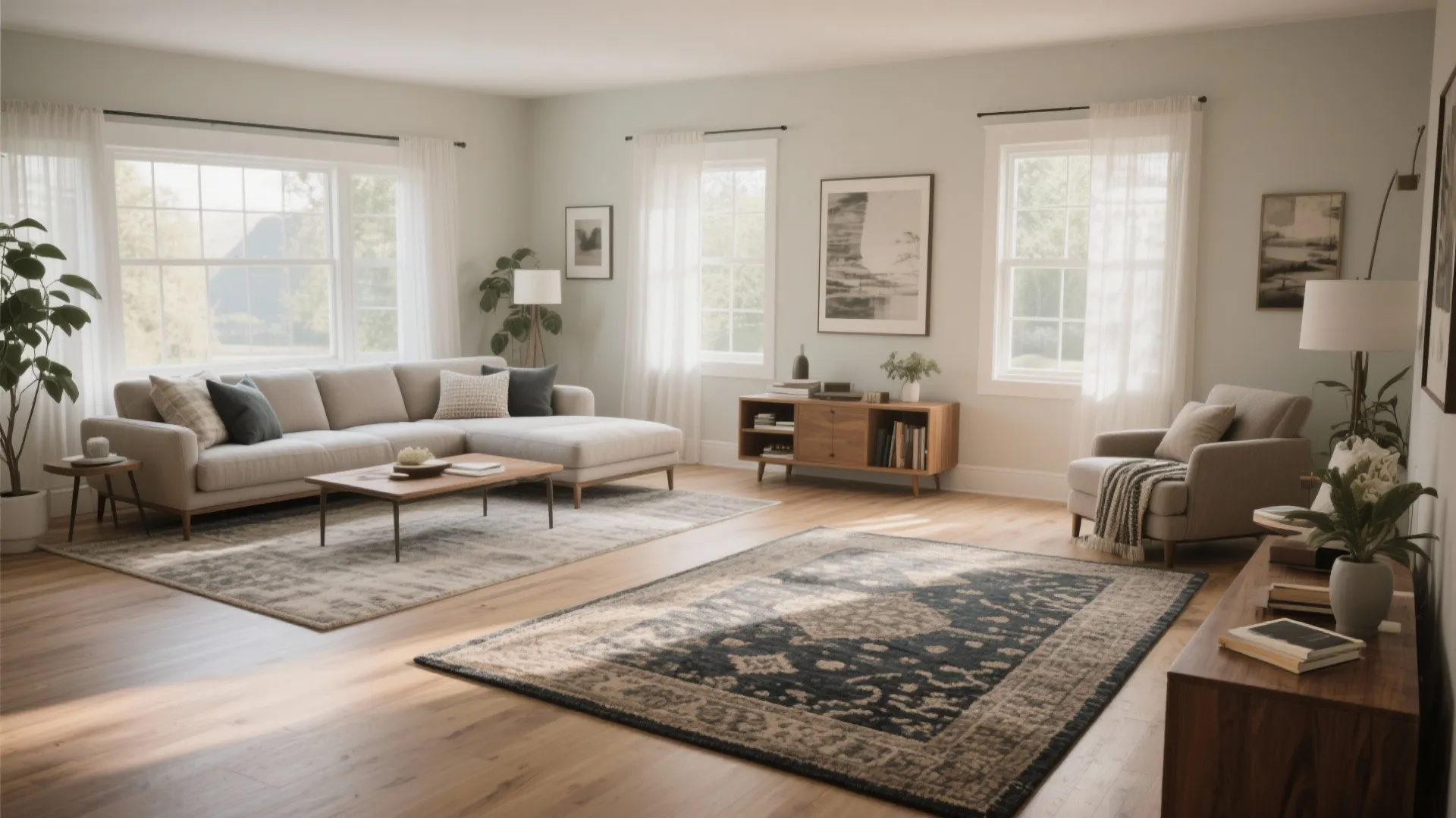 2. Zoning with Area Rugs