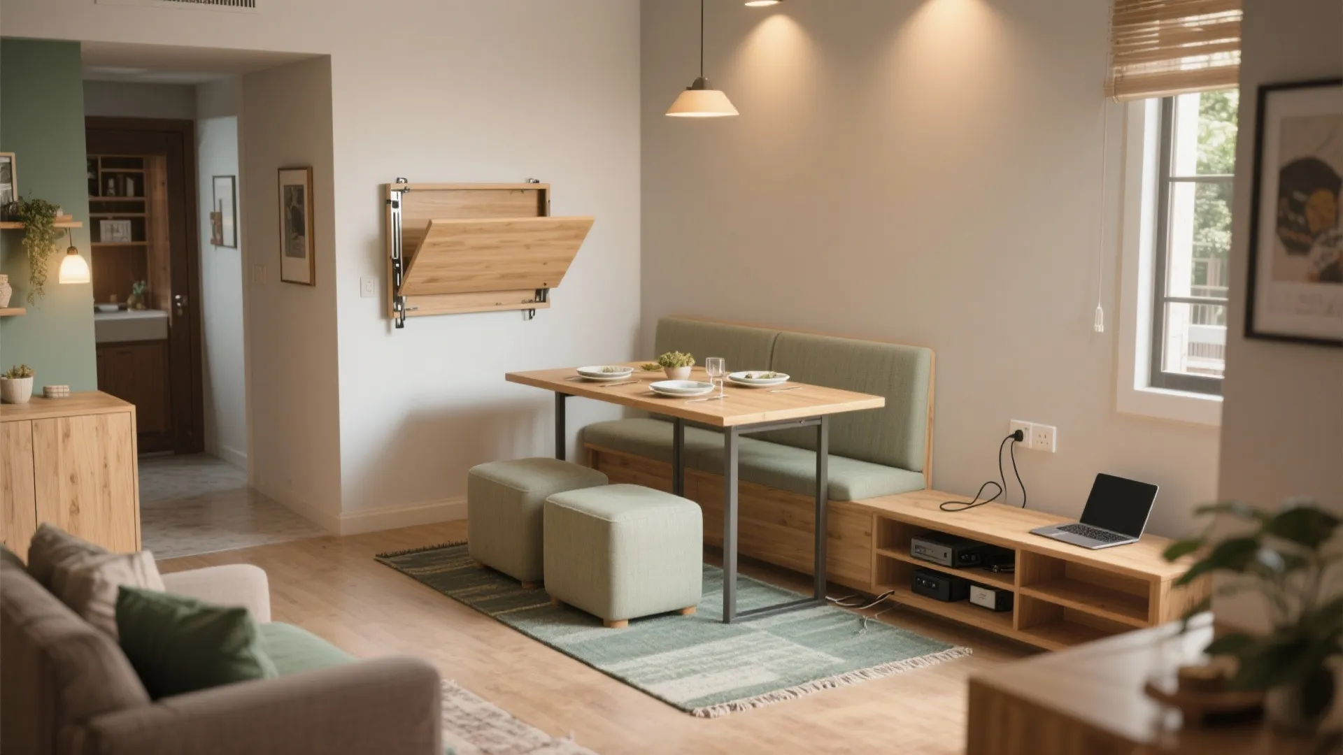 Living-dining that shapeshifts through the day