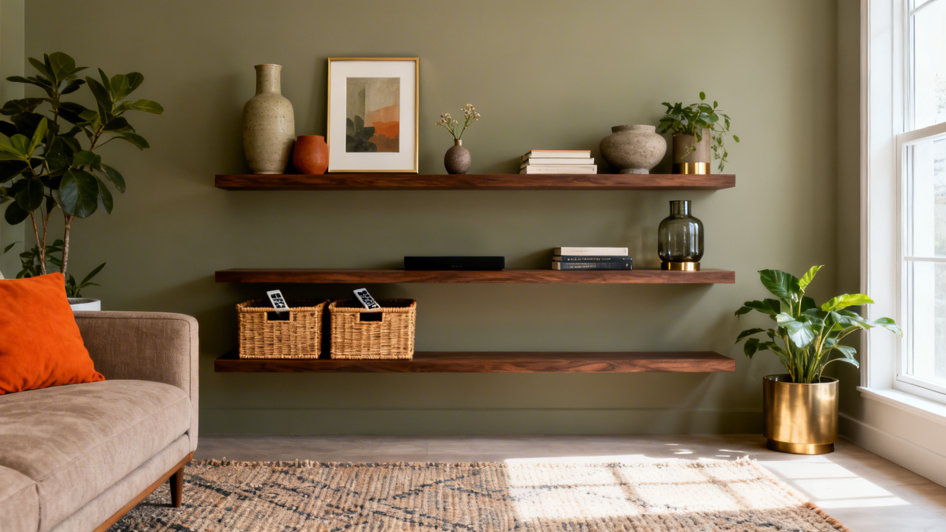 5 Ways to Decorate Floating Shelves in Living Room
