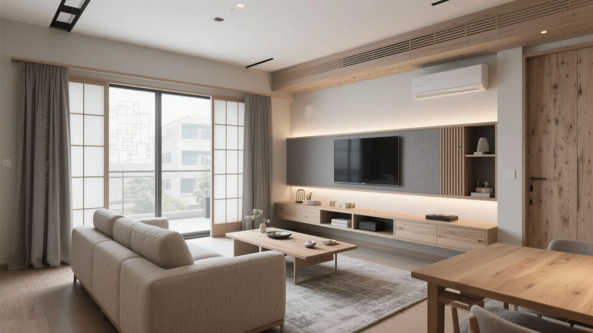 Tips 2: リビングは“視線の抜け”をつくる家具配置（東京・日本都市・日式風格）