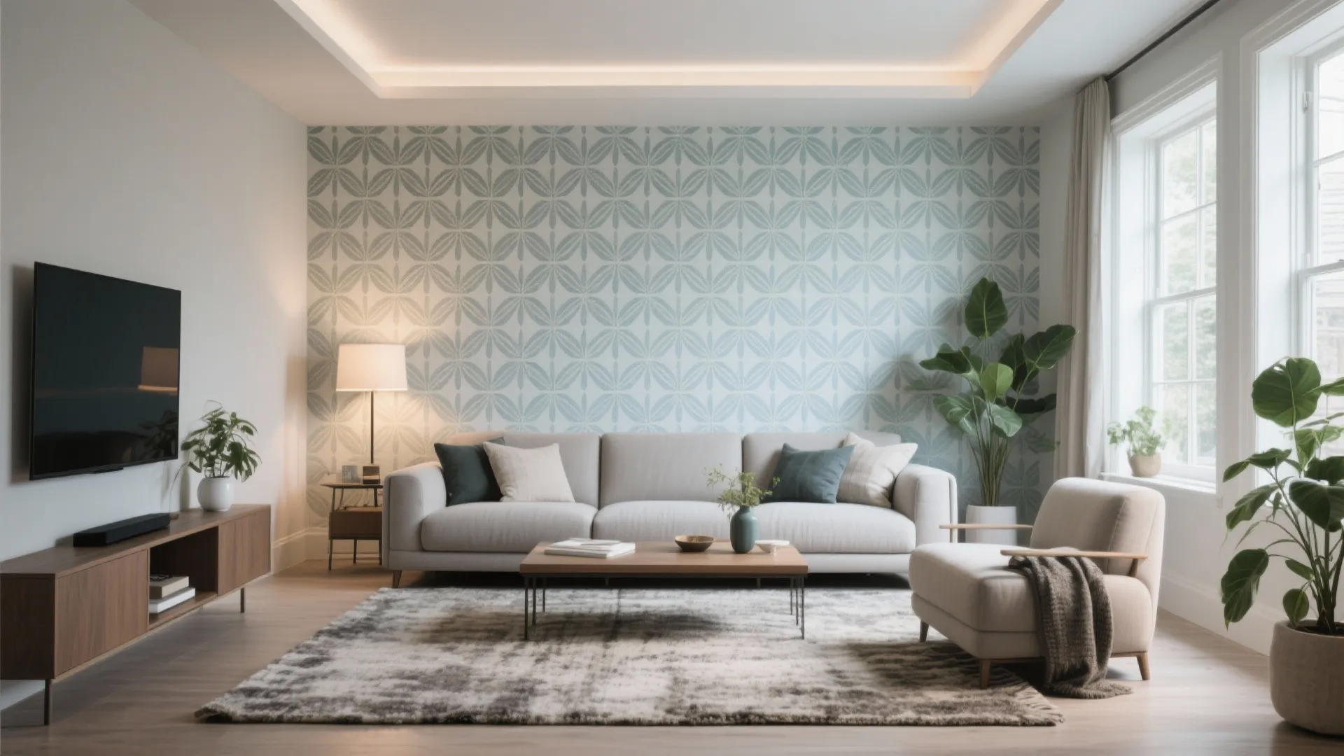 Living Room Stencil Design: Transform Your Space Fast: 1 Minute to Creative Stenciling—Update Your Living Room Instantly