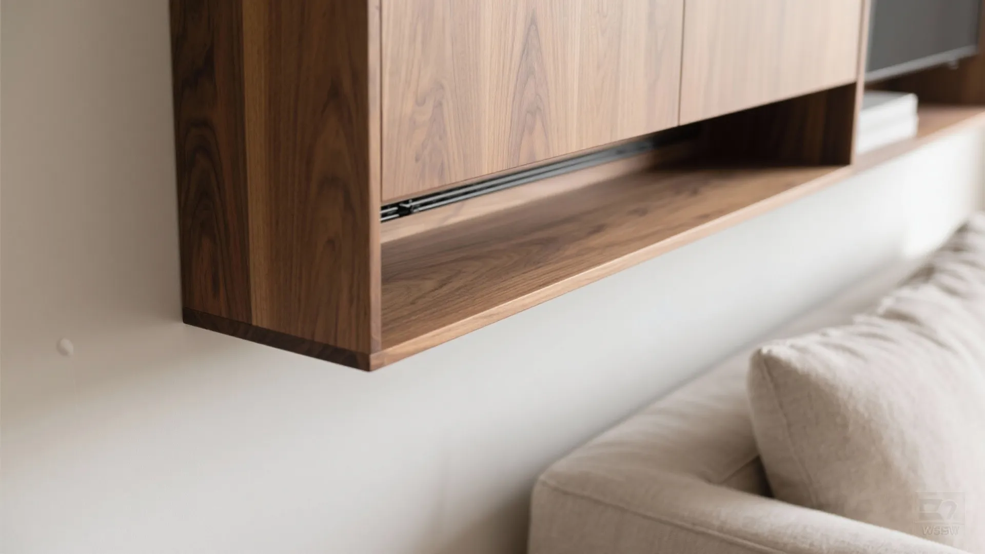 Minimalist storage for a calm living room