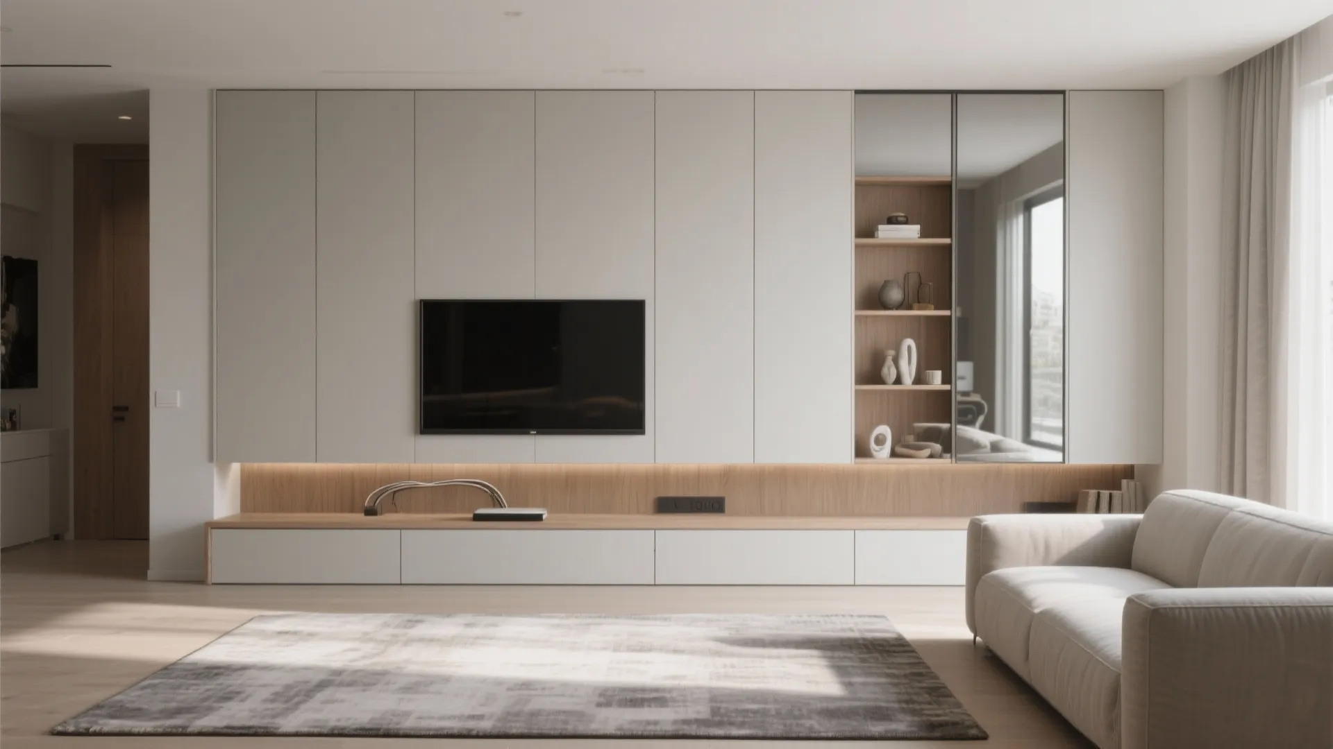 Minimalist Storage Walls in the Living Room