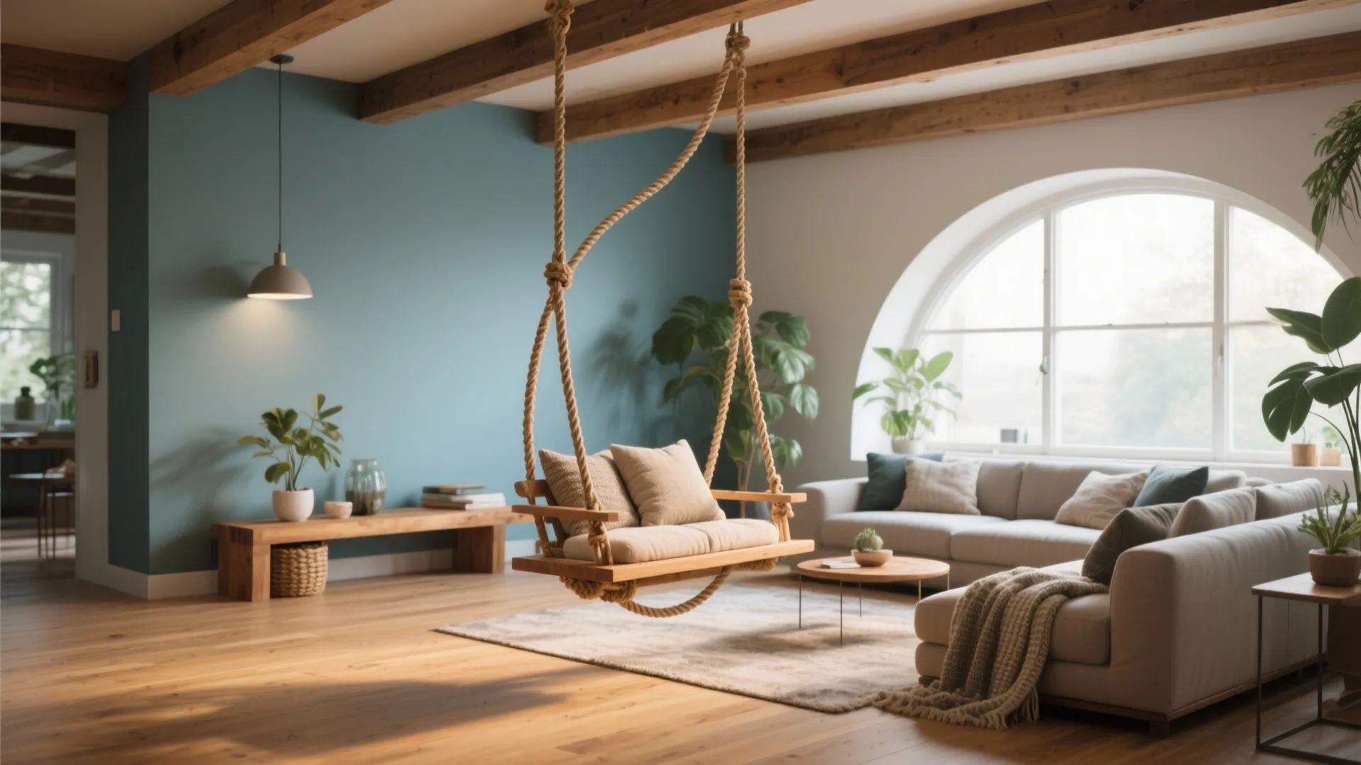 Living Room With Swing: Creative Ways to Add Playful Charm: 1 Minute to Effortlessly Transform Your Living Room With a Swing