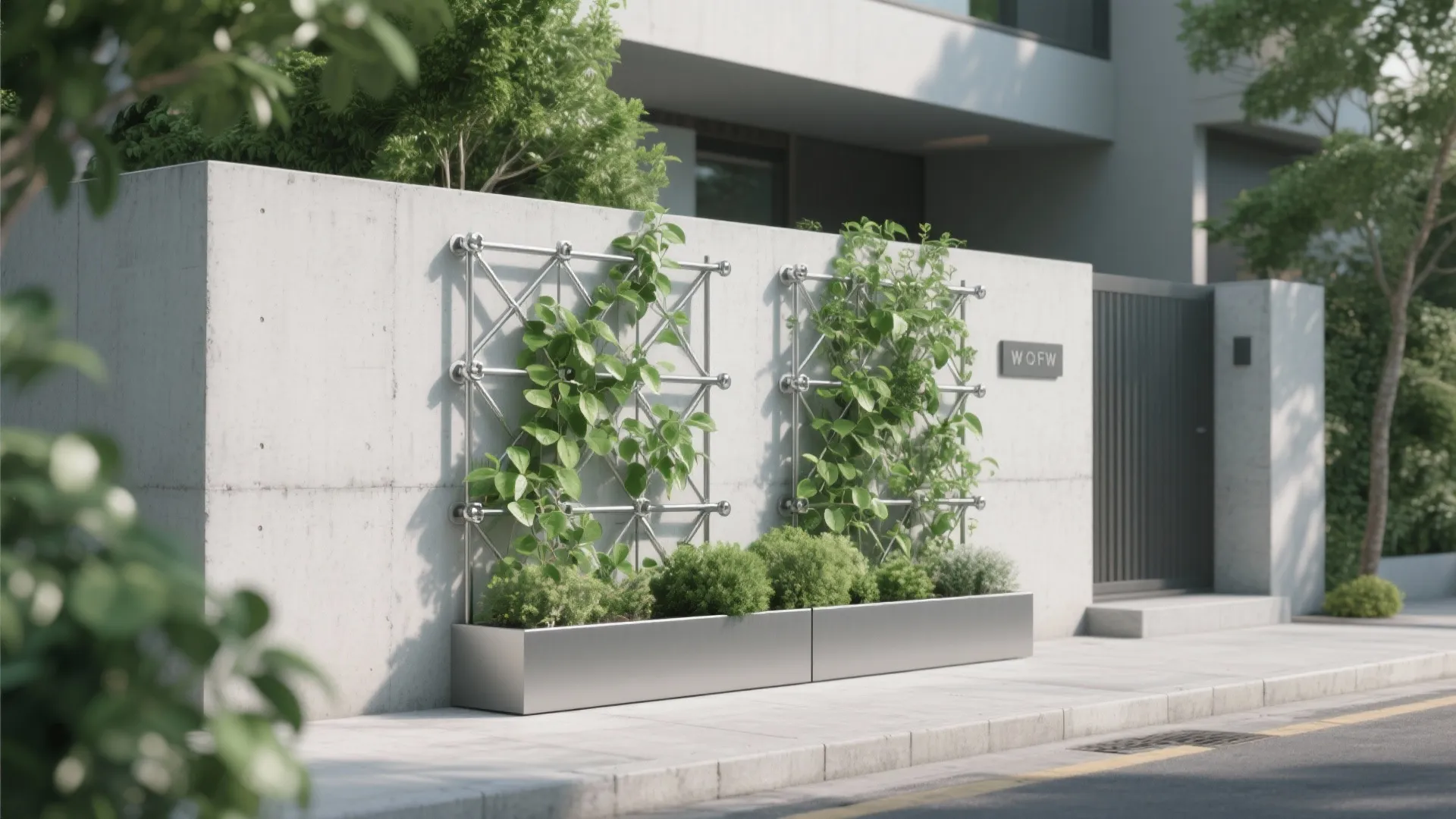 Living Wall and Planter-Integrated Facade