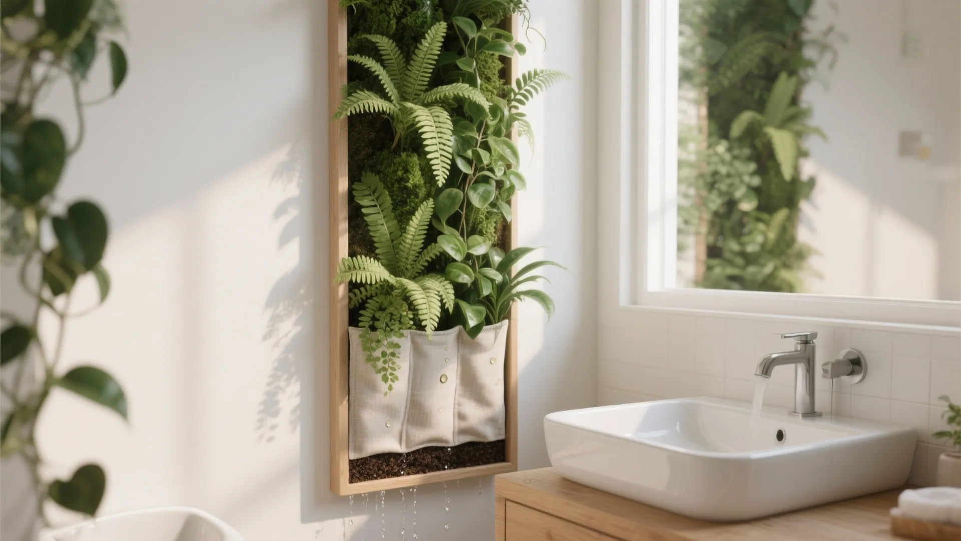 2. Vertical living walls (mini green installations)