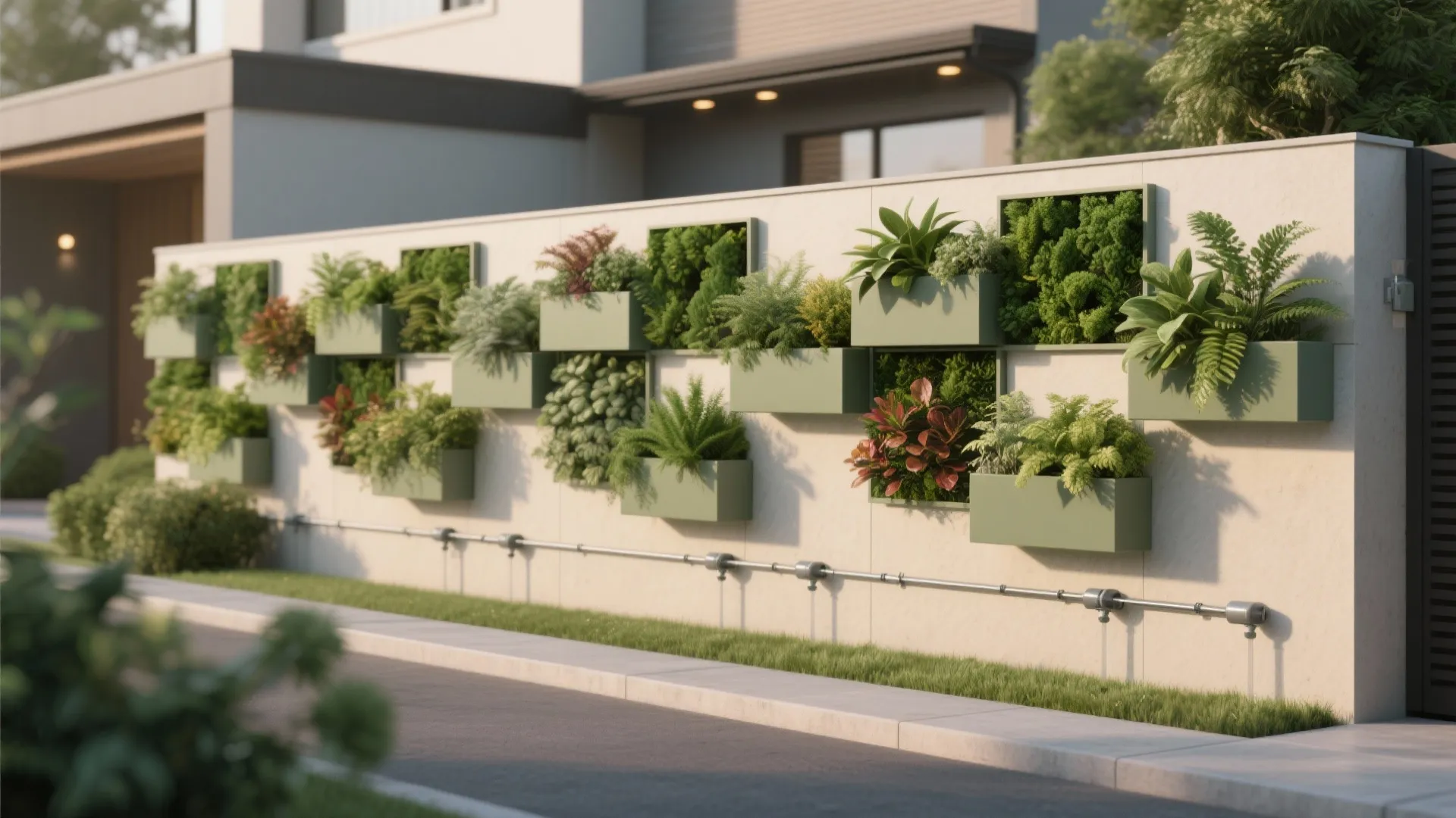 Living Wall Panels with a Rendered Base