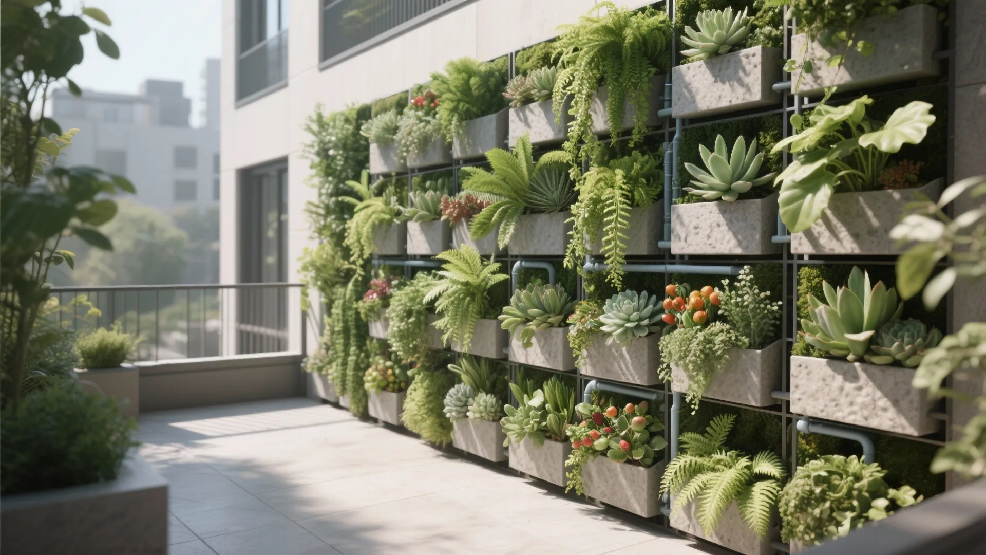 3. Living wall with modular pockets