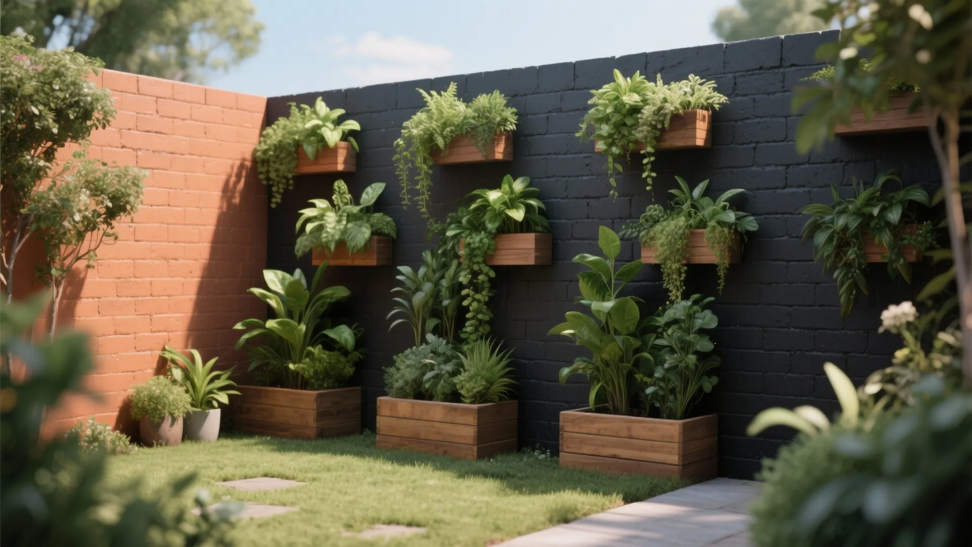 4. Living Wall Backdrop: Paint to Complement Plants