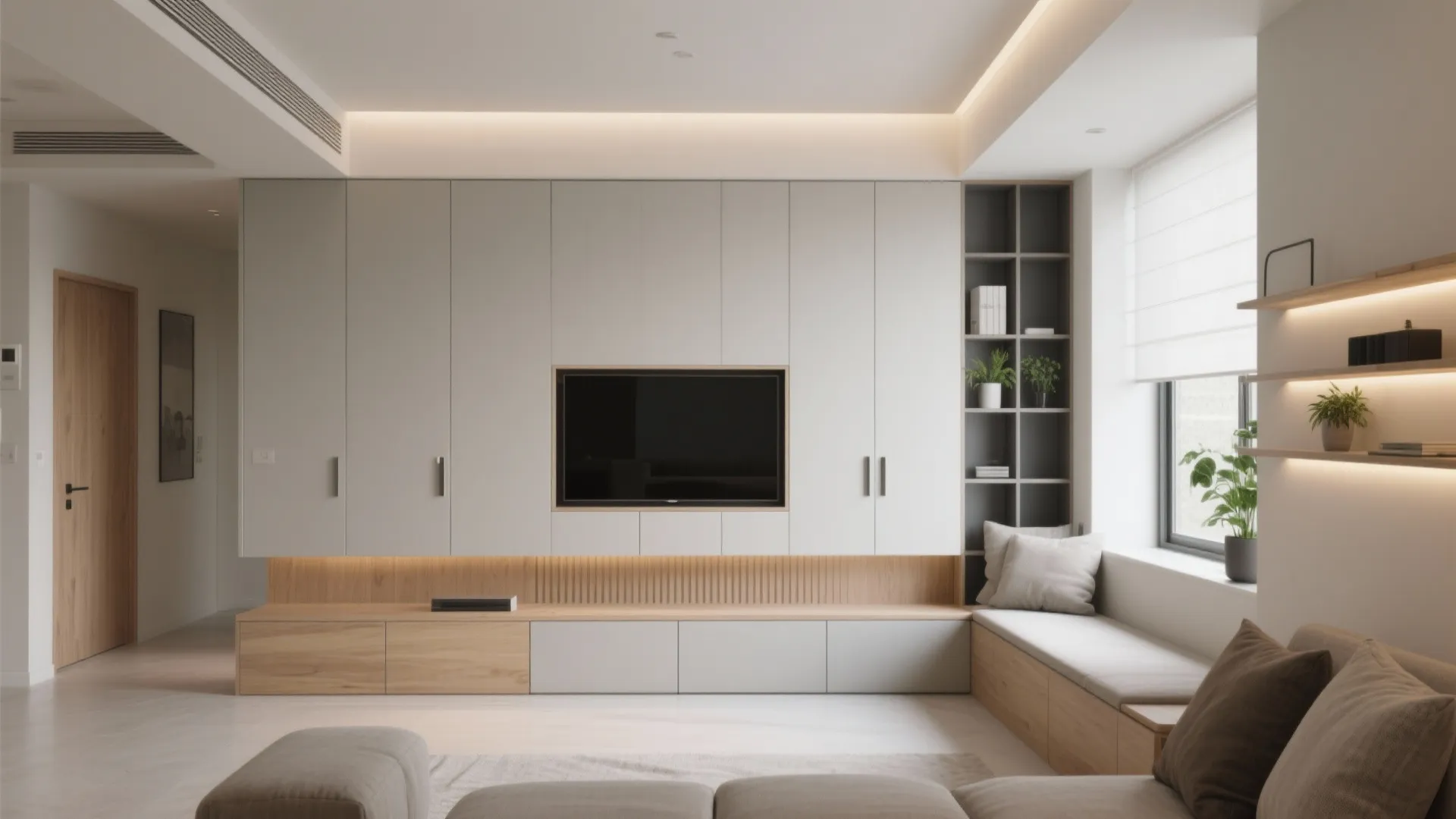 Storage-First Living Wall That Disappears