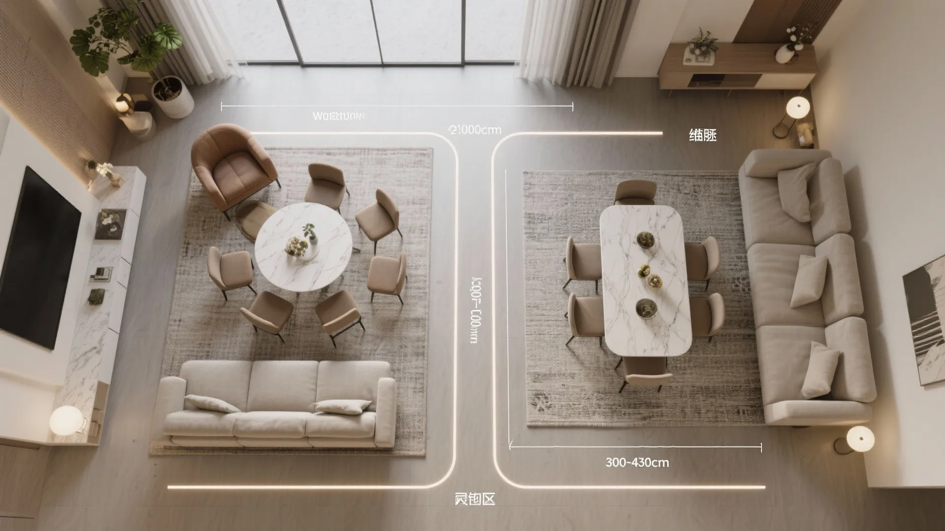 Entertainer’s Living-Dining With Flexible Zones